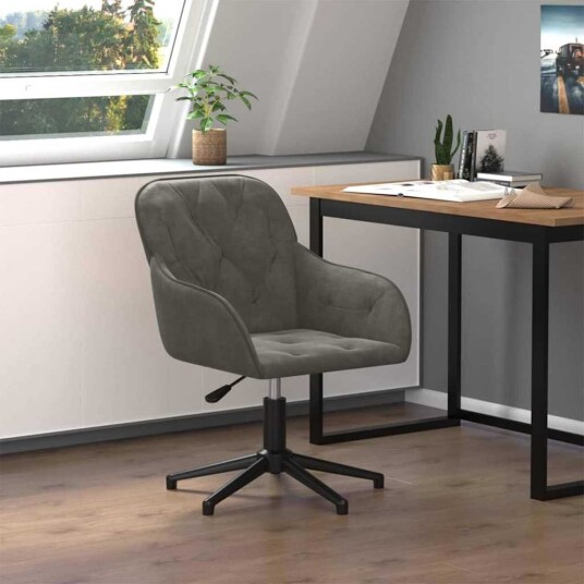 vidaXL Kontorstol Mørkegrå 56 x 61,5 x 72 cm Fløyel