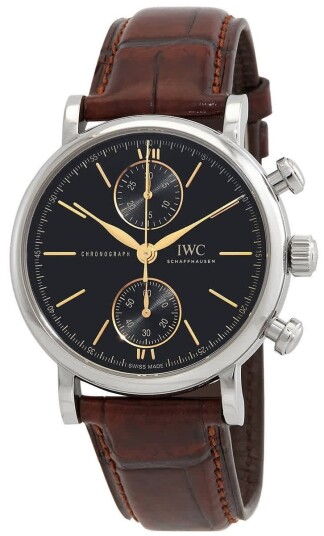 IWC Herreklokke IW391404 Portofino Sort/Lær Ø39 mm