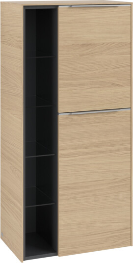 VILLEROY & BOCH SUBWAY 3.0 SIDESKAP 57X120 HØYRE NORDIC OAK HÅNDTAK I KROM