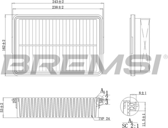 Luftfilter BREMSI FA1092 Luftfilter BREMSI FA1092