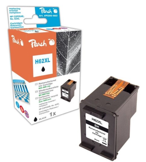 Peach HP 62XL Blekkpatron, svart