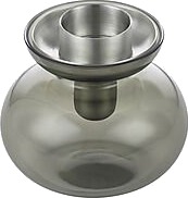 Zone denmark vase/lysestake inu 11x10cm smoked grey/steel