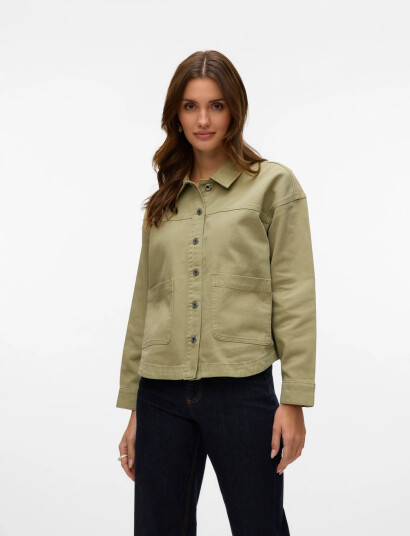 Vero Moda Vmjamie Ls Denim Shacket Mix Ga Noos   Green   M