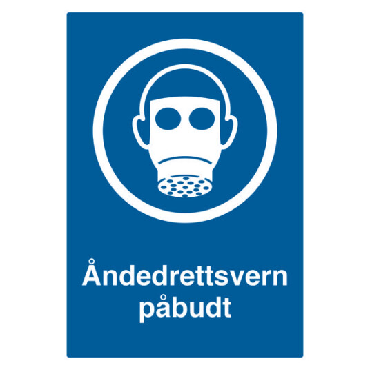 Herd Skilt åndedrettsvern påbud a4 pl 1 mm plast uten refleks
