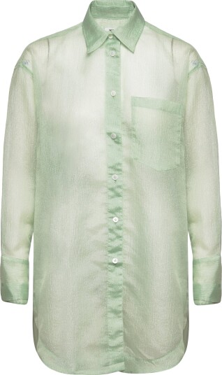 WOOD WOOD Beth Crinkled Shirt Green 36 WOOD WOOD Beth Crinkled Shirt Green 36