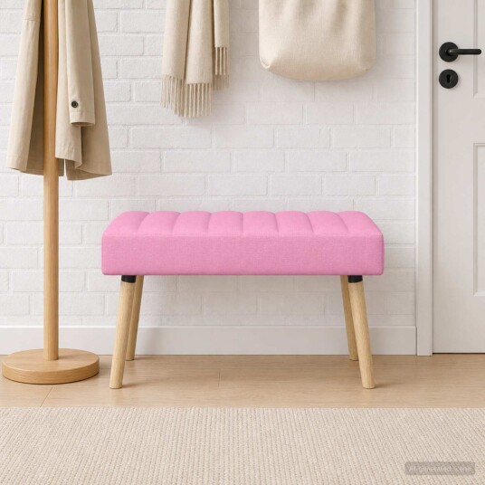 vidaXL Kanal-Quiltet Benk Rosa 80 x 40 x 46 cm Stoff