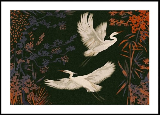Asian art  Herons Plakat Plakat / 30x40cm