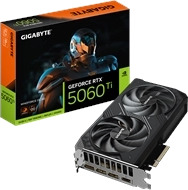 GIGABYTE GeForce RTX 5060 Ti Grafikkort med 8GB GDDR7 RAM og WINDFORCE Kjøling