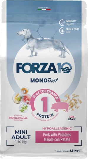 Forza10 Diet Dog tørrfôr Forza10 Mini Diet Low Grain med svinekjøtt og poteter 1.5 kg