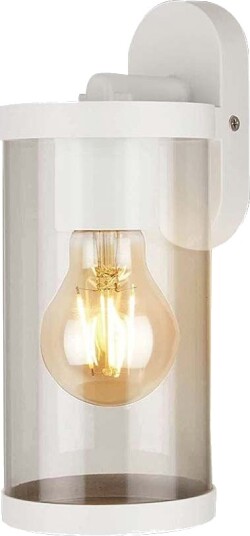 V Tac E27 vegglampe Matt hvit klart glass 93x116x234 mm uten lyskilde V Tac E27 vegglampe Matt hvit klart glass 93x116x234 mm uten lyskilde
