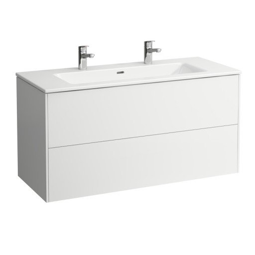 Laufen Base/Pro S møbelpakke m. 2 armaturhull 120x50 cm hvit høyglans