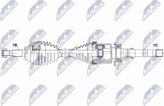 NTY NPW FR 204 Drivaksel
