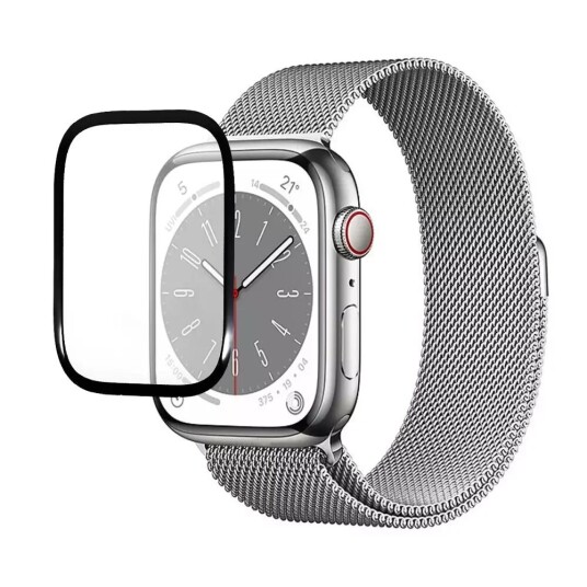 INCOVER Apple Watch 9/8/7 (41mm) PMMA Skjermbeskytter - Svart Kant
