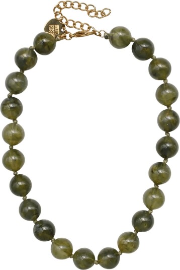 Bud To Rose Velvet Resin Necklace Mix   Green   ONE SIZE