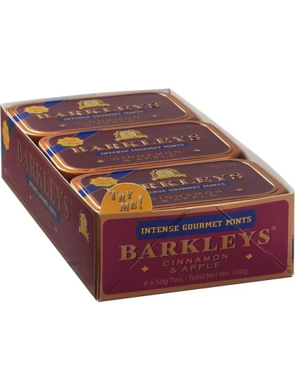 6 stk Barkleys Intense Gourmet Mints Cinnamon & Apple   Sukkertøy med Eple og Kanelsmak 300 g
