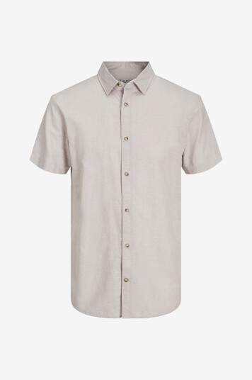 Jack & Jones Skjorte jjeSummer Linen Blend Shirt SS SN Grå