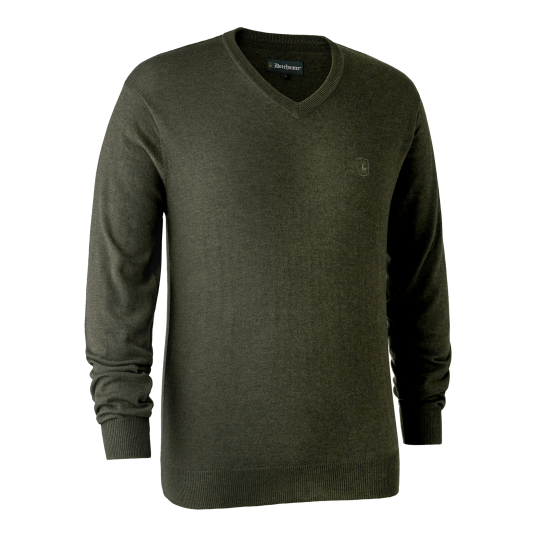 Deerhunter Kingston Knit with V Neck Green Melange L
