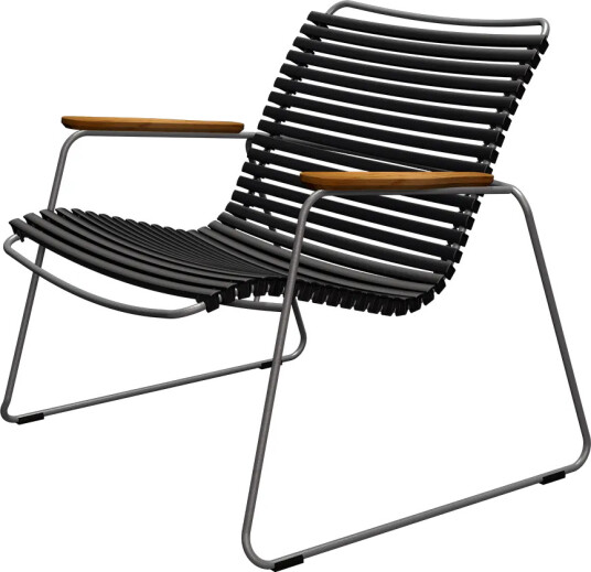 Houe Click Roomy lounge chair Black. Frame: Grey. Armrest: Bamboo