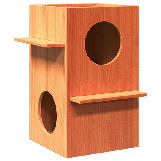 Kattehus Voksbrun 43X43X60 cm Heltre Furu Kattehus Voksbrun 43X43X60 cm Heltre Furu