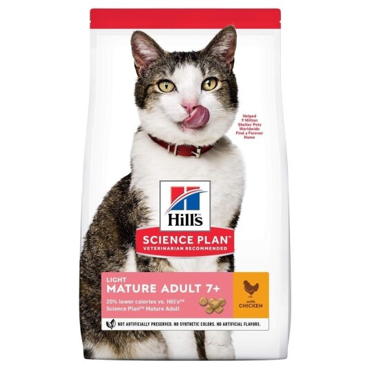 Hill's Science Plan Katt Mature Adult 7+ Light Kylling Tørrfôr 2 x 1,5 kg
