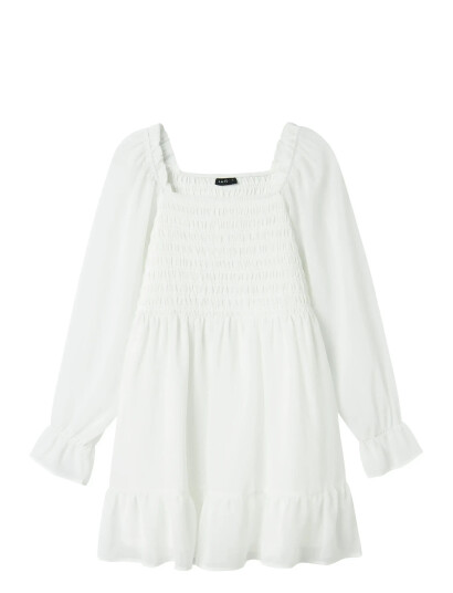 LMTD Nlfheave Ls Short Dress White 170