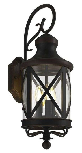 Lucande Marcellino utendørs vegglampe, rustfarger