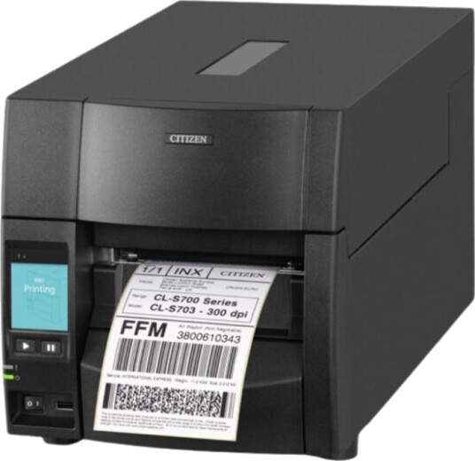 Citizen Cl S703iii Etikettskriver Direktetermisk / Termisk Overføring Rull 11,8 Cm 300 Dpi Inntil 254 Mm/Sek Usb Lan Svart