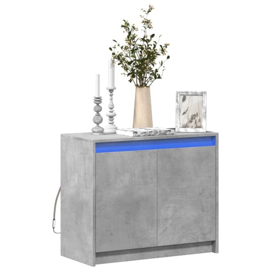 Skjenk med LED betonggrå 72x34x61 cm konstruert tre 8721102967412