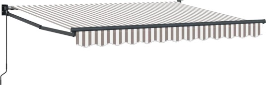 Uttrekkbar markise Lys Grå og Hvit 4,5 × 3 m