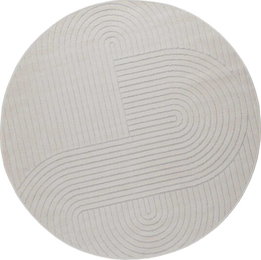  Områdetepper Rund PALMERAS Krem Ø 200 CM Polyester