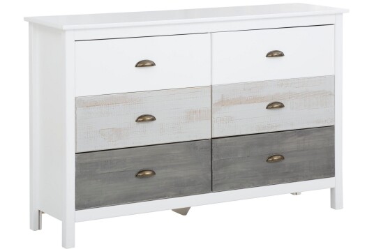 Meridian Kommode 80x35 cm Hvit/Lysegrå/Mørkegrå