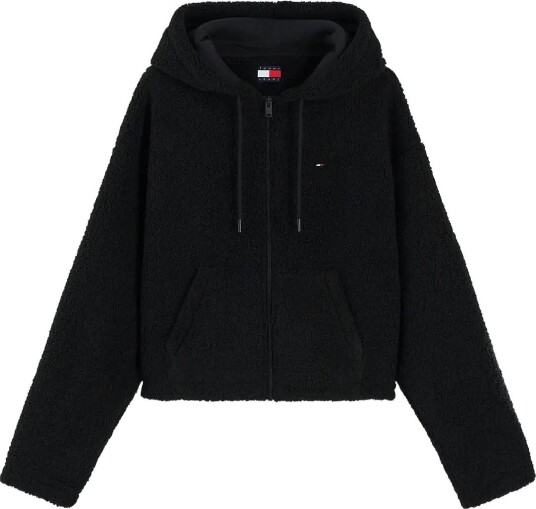 Tommy Jeans Tjw Teddy Hooded Zip Thru Ext Black XL