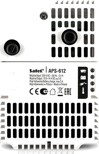 Satel Aps-612 Strømforsyningsenhet Hvit Koblet Med Ledninger Ikke Trådløs 265 V -10 55 °C 122 Mm
