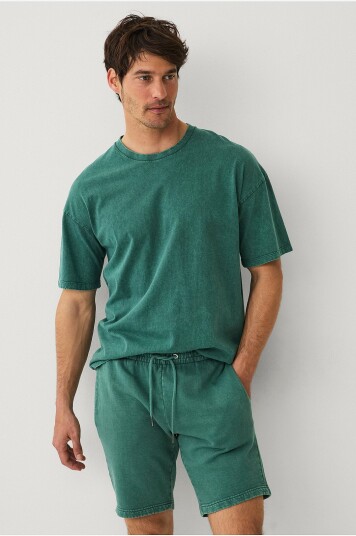 Ellos Collection Vasket sweatshorts Grønn Ellos Collection Vasket sweatshorts Grønn