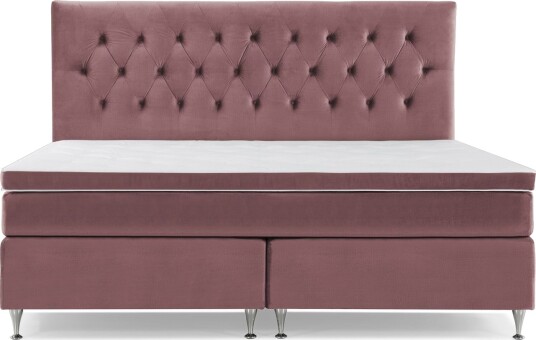 Royal Velvet Komplett Sengepakke 210x210 cm Rosa Fløyel/Lave Sølvben