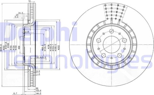 DELPHI BG9783C Bremseskive
