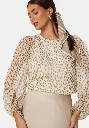 VILA Falia O-Neck L/S Top Birch AOP:NORI 34
