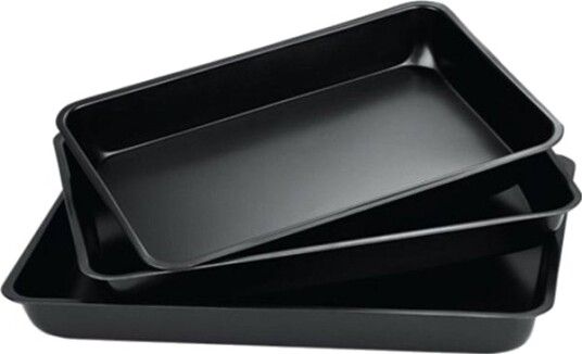 Varle: King Hoff Bakeformer 3 Stk. Rektangulære Svart Marmor 37X26x3,5 Cm Kinghoff Kh 4199