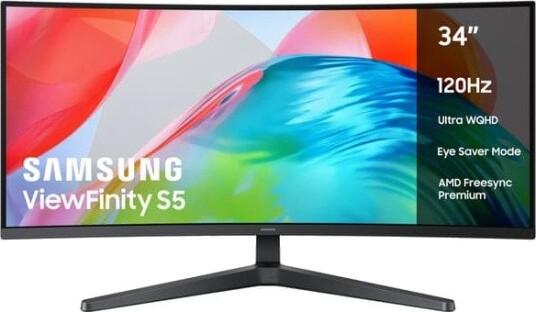 Samsung ViewFinity S5 34" UWQHD VA 120Hz Skjerm LS34H550GAUXEN