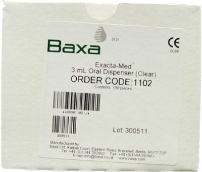 Baxa oral sprøyte u/tip  3ml
