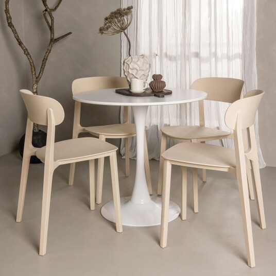 Spisegruppe Venture Home Hamden Ø80 cm med 4 Åstol Stoler