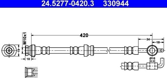ATE 24.5277 0420.3 Bremseslange