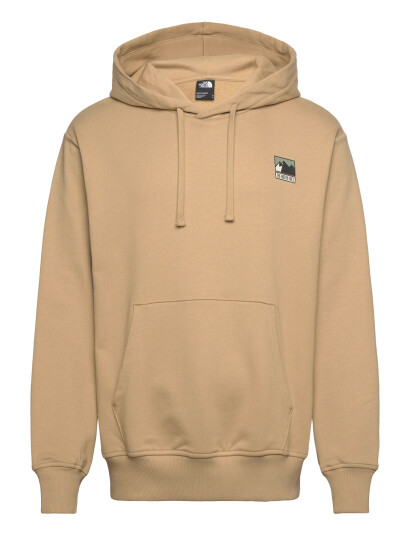 The North Face M Mountain Logo Relaxed Hooded Sweatshir - Beige - XS The North Face M Mountain Logo Relaxed Hooded Sweatshir - Beige - XS