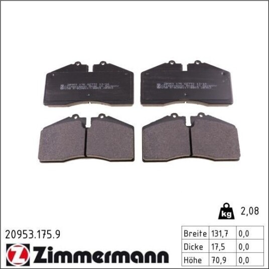 Bremseklosser ZIMMERMANN 20953.175.9