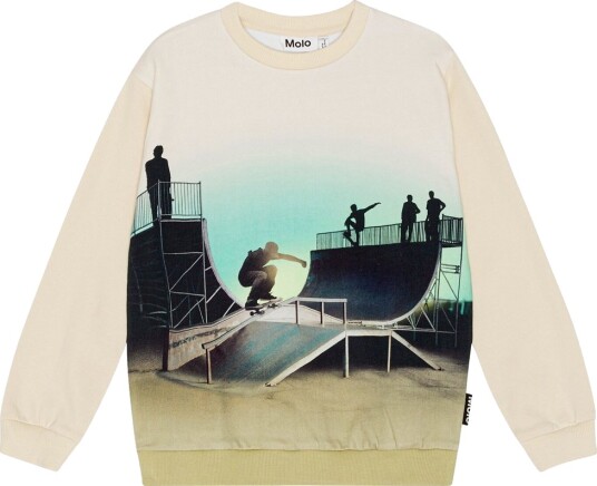 Molo Collegegenser Miksi Bakbelyst Halfpipe Molo 8 år 128 Collegegenser Beige