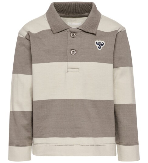 Hummel Mini Loose stripe polo shirt rock ridge 86 Hummel Mini Loose stripe polo shirt rock ridge 86