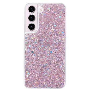 Samsung Galaxy S23 Glitter Flakes TPU-deksel Rosa