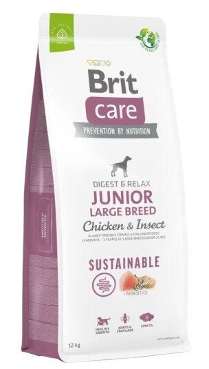 Brit Care Junior Large Breed Hundefôr med Kylling og Insekt 12 kg