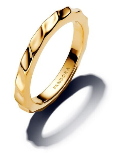 Pandora Essence Ring i forgylt  925 sølv med organisk form str 54