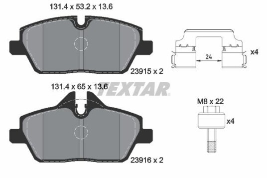 Bremseklosser TEXTAR 2391508 Bremseklosser TEXTAR 2391508